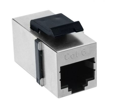 Cat 6 STP ストレートスルーモジュラーRJ45インラインカプラー - 金メッキ接点を持つCat 6キーストーンカプラー