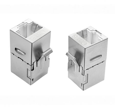 Cat.6 Shielded Ethernet Keystone Coupler in Silver