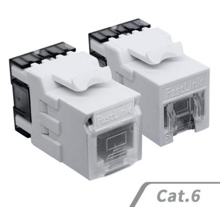 Cat 6 RJ45非遮蔽式180度資訊插座 - UTP 180° Keystone Jack