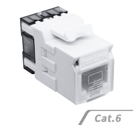 Cat 6 RJ45非遮蔽式180度資訊插座-外掀式防塵門 - UTP 180° Keystone Jack