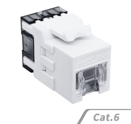 Cat 6 RJ45非遮蔽式180度資訊插座-內推式式防塵門 - UTP 180° Keystone Jack