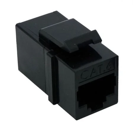 Cat 6 UTP黒インラインキーストーンカプラー - CAT6 UTP黒インラインキーストーンカプラー