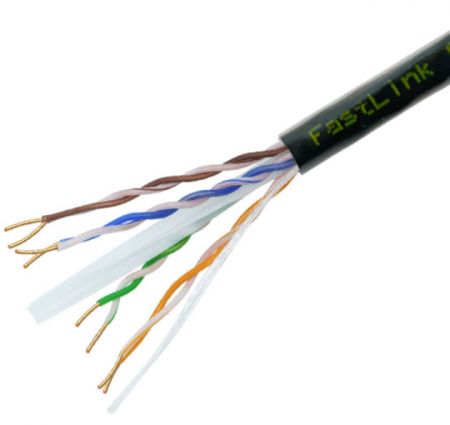 Cat 6 U/UTP 23AWG Outdoor Solid Ethernet Bulk Cable, Black - Cat.6 unshielded Bulk Cables 23AWG Outdoor Solid Ethernet Bulk Cable