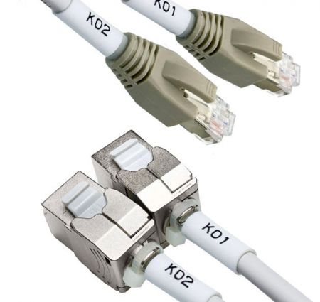 Kategorie 6A 10G Stecker zu Buchse vorkonfektionierte Kabel