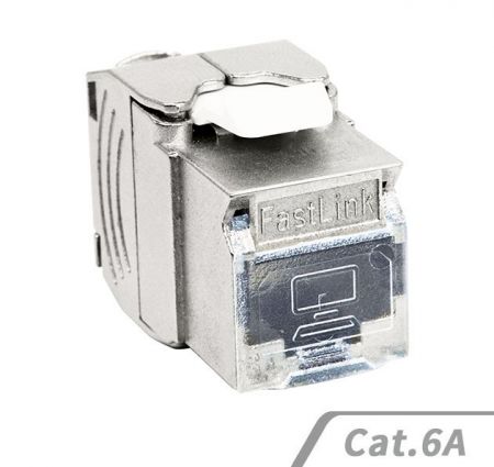 Ethernet keystone jack Full Metal Jacket shielded RJ45 connector Cat 6A