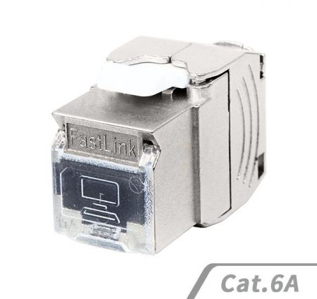 Punch Down Cat 6A 180° keystone jack