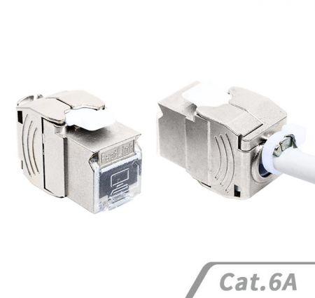 Jack keystone frontal y trasero Usa una brida para fijar el cable