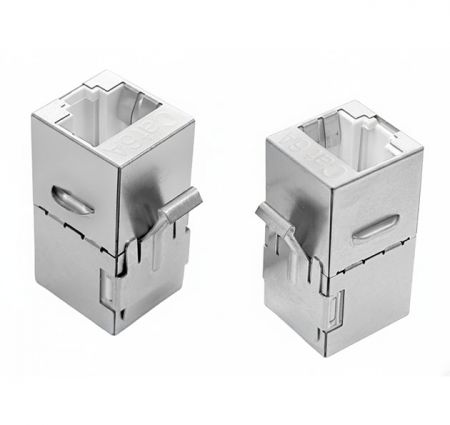 Cat.6A Shielded Ethernet Keystone Coupler in Silver