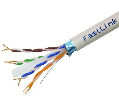 Cat 6 F/UTP Solid Copper Cable, 23AWG, 4 Pairs, Riser (CM), 1000ft/305M