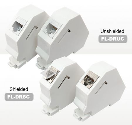 Adaptador de montaje en riel DIN para conector keystone RJ45 y acopladores en línea - Adaptador de montaje en riel DIN para conector keystone RJ45 y acopladores en línea
