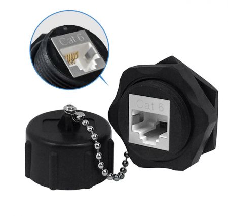 Cat 6 180D STP IP68 Waterproof Keystone Jack with Dust Cover