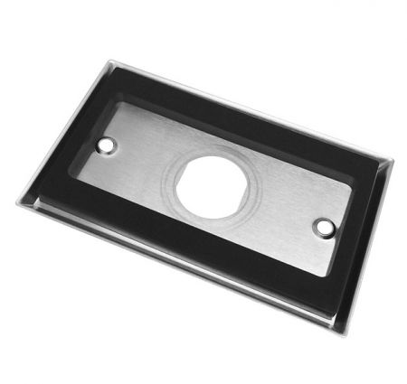 Parte posterior de la placa frontal de acero inoxidable