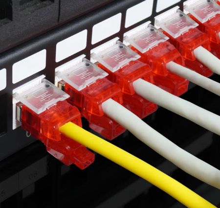 RJ45 plug lock for patch panel