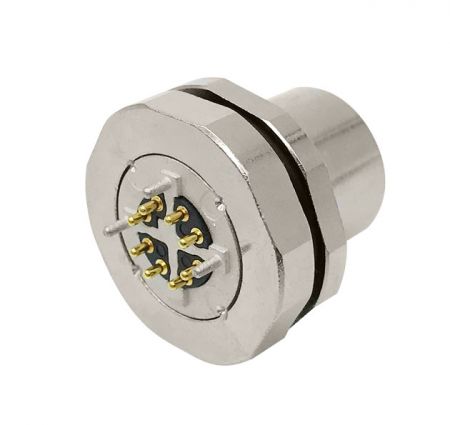 M12 X-Code 8-Pin IP67 Waterproof Mount Female Connectors - M12 X Coded 8-Pin PCB Mount Female Connectors