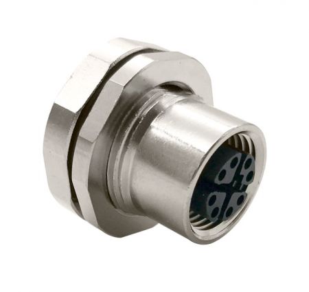 موصل M12 X-coding المقاوم للماء IP67 لتركيب اللوحة الأمامية