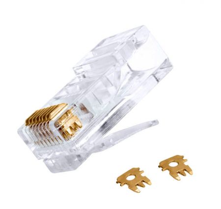 超五類 RJ45 3叉端子鍍金水晶頭