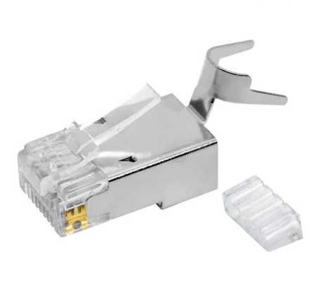 Cat 6A RJ45 STP 3-ногие разъемы с золотым покрытием 50μ - CAT6A RJ45 экранированные 3-ногие разъемы с золотым покрытием 50μ