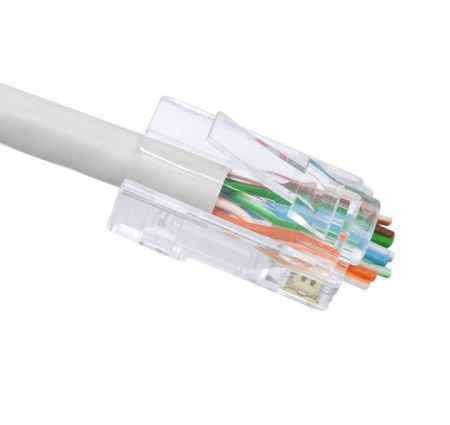 Cat 6 RJ45非遮蔽穿透式水晶接頭 - 穿透式水晶接頭