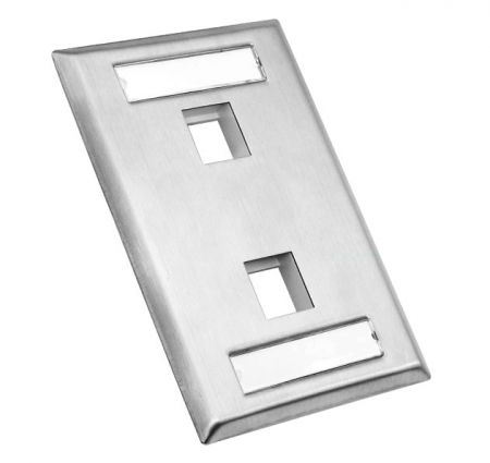 Bảng mặt 1-gang bằng thép không gỉ với ốc vít ẩn - Bảng mặt RJ45 Keystone bằng thép không gỉ với cửa sổ ID