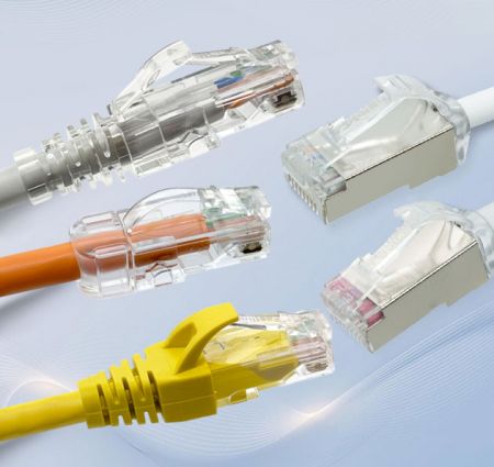 Patch Cords - Multiple colored copper patch cords connect different devices