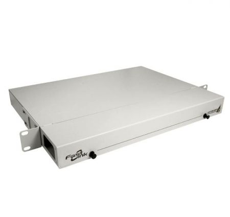 Panel de parcheo de fibra montado en rack de 1U blanco