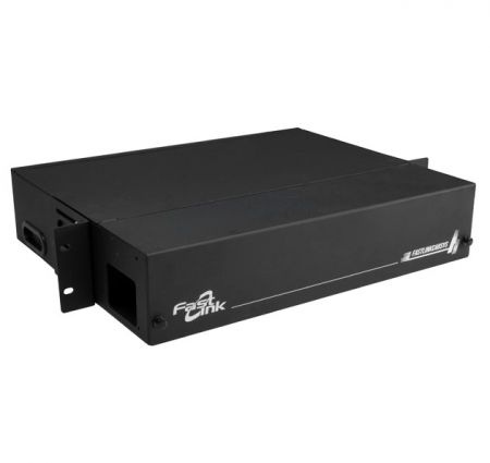 Panel de parcheo de fibra montado en rack de 2U negro