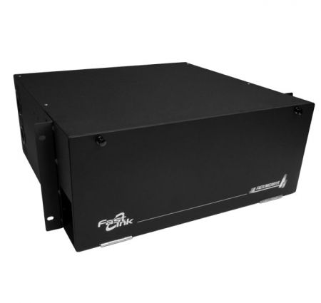 Panel de parcheo de fibra montado en rack de 4U negro