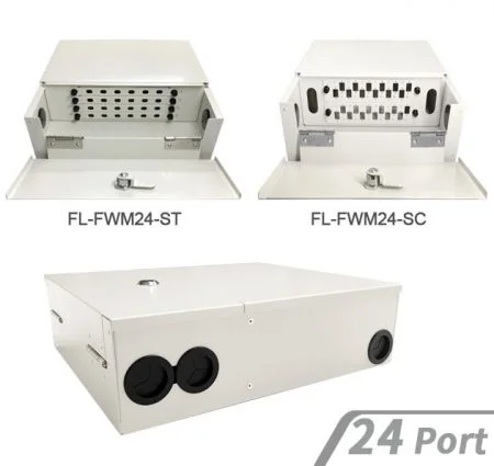 Panel Patch Serat 24Port Dipasang di Dinding