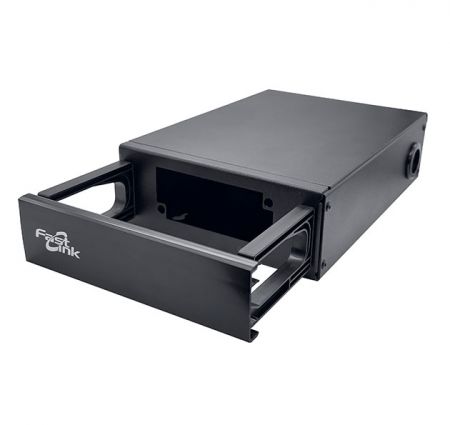 Unloaded Wall-mount fiber optic enclosure for single-slot adapter panel or modular cassette