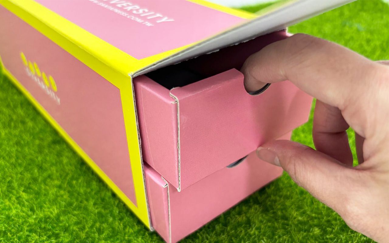 包裝盒身指孔設計