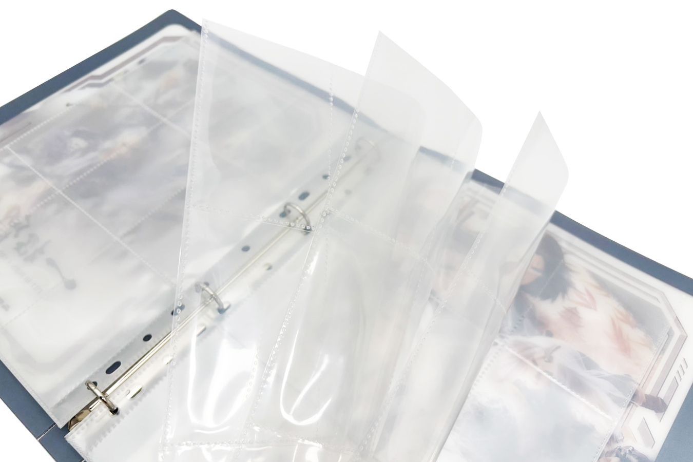 Card Binder File Transparent Card Binder with 4-Ring Binding - Transparent Multi-Pocket ...