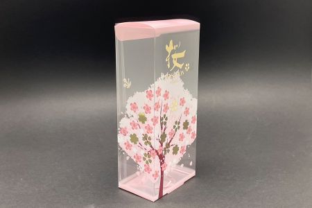 Caja PET Sakura - Panel frontal de la caja PET Sakura