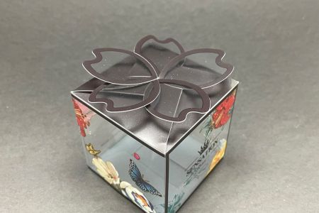 香水透明塑膠盒-上蓋花朵設計
