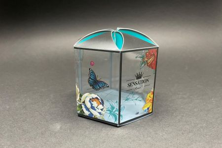 Caixa PET com design floral - Embalagem criativa com um toque especial