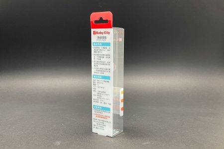 Baba termék csomagolás PET függő doboz - Hátsó oldal jellemző