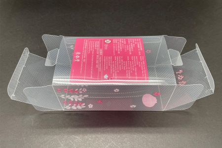 Boîte d'emballage en plastique PP texturé en toile - Vue de face
