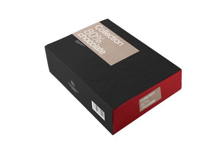 Schubladenartige Pappboxen für Schokolade - Schubladenartige Pappboxen Vorderseite