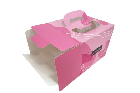 Maßgeschneiderte Kuchenverpackung Hand-Tragebox-Fokus