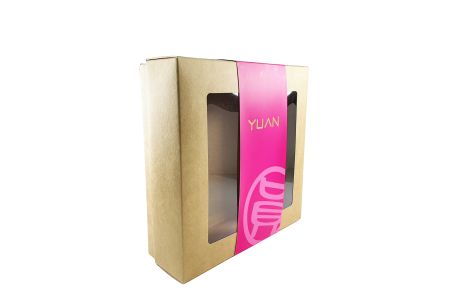 Kraft Paper Boxes with Lid and Window - LidWindowBoxRight