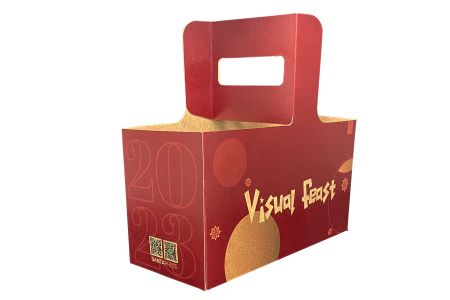 Customized Kraft Paper Cup Carrier with Handle