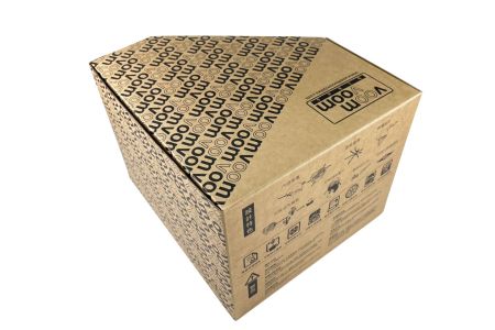 Imballaggio in scatola ondulata per casco da bicicletta - Vista posteriore