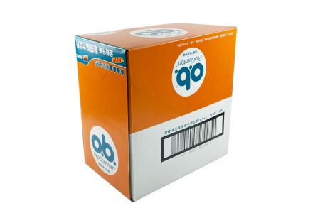 Scatola di cartone ondulato per prodotti femminili - Vista frontale