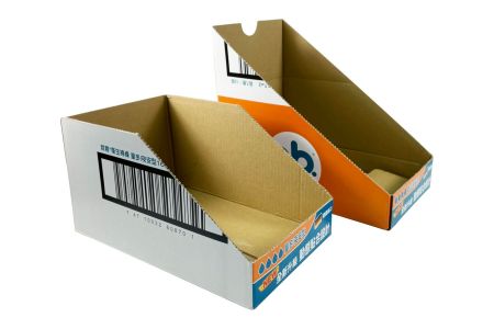 Caja de cartón corrugado para productos femeninos - Desplegada