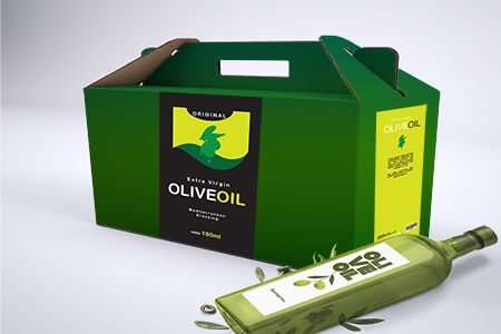 ustom Corrugated Boxes with Handle - Right angle view