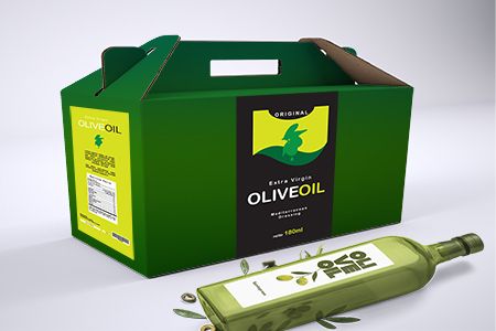 Custom Corrugated Boxes with Handle - Right angle view