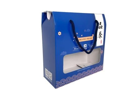 Imballaggio per tè in carta ondulata con scatola con manico - Imballaggio per tè in carta ondulata con scatola con manico