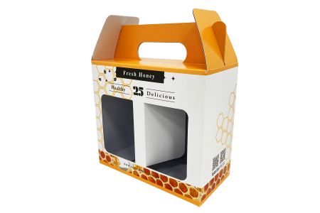 Caja de regalo de cartón corrugado personalizada para el empaque de bebidas - Característica del lado frontal