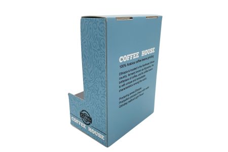 Corrugated display box with color printing-Back side feature