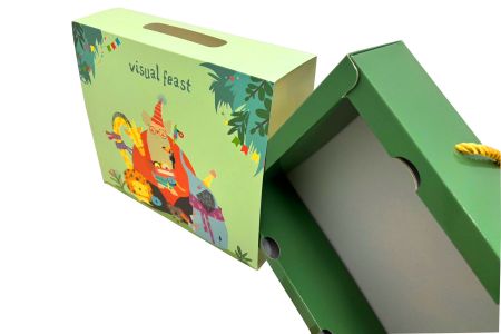 カラープリンティング付きハンドヘルド段ボールギフトボックス