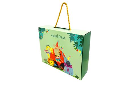 カラープリンティング付きハンドヘルド段ボールギフトボックス